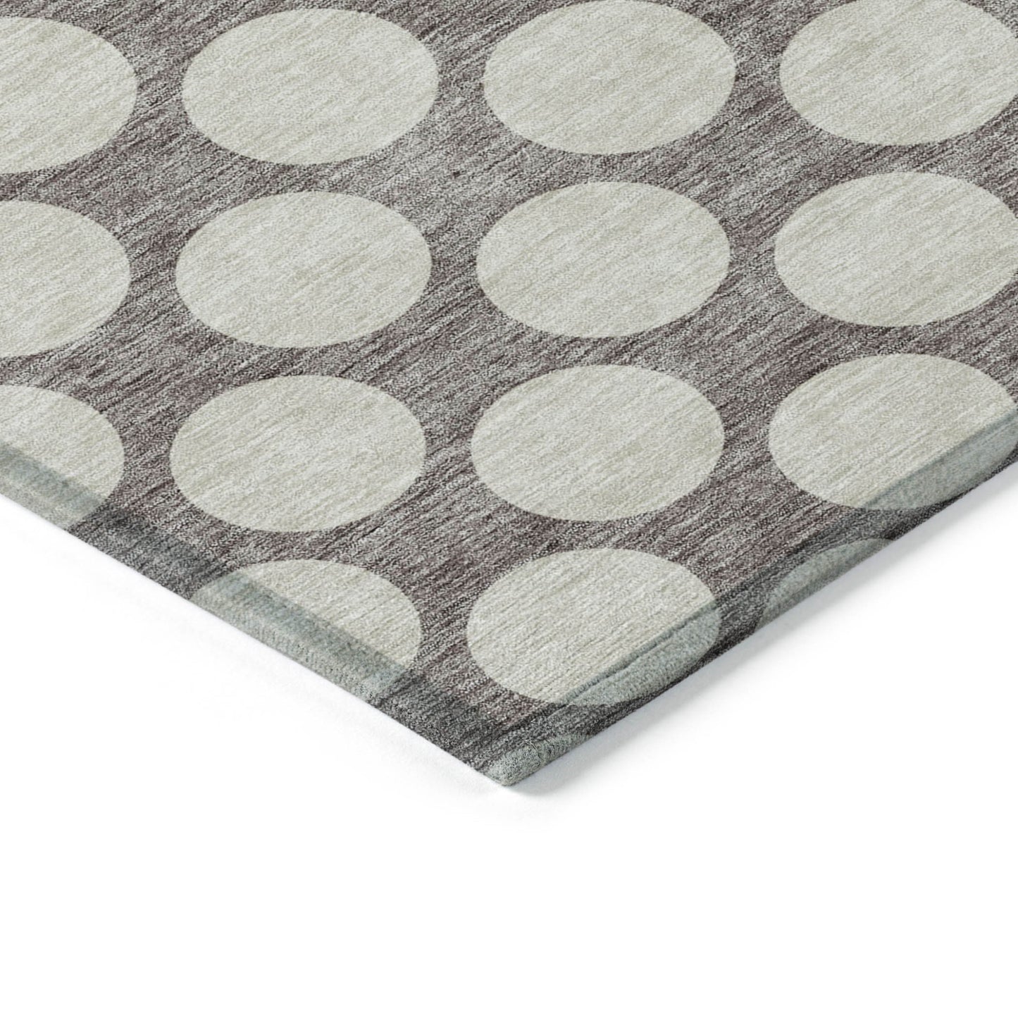 8' X 10' Taupe And Gray Polka Dot Washable Indoor Outdoor Area Rug-4