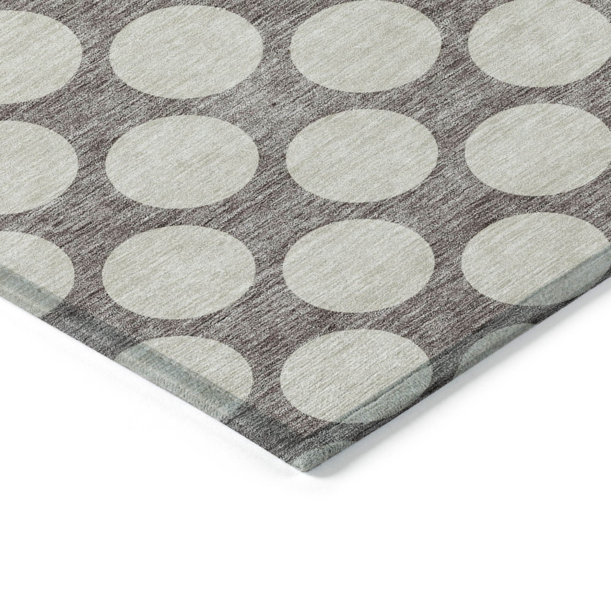 8' X 10' Taupe And Gray Polka Dot Washable Indoor Outdoor Area Rug-4