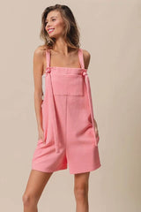 BiBi Texured Jacquard Romper with Side Pockets