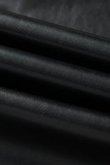 Solid Faux Leather Side Slit Maxi Skirt