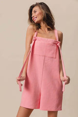 BiBi Texured Jacquard Romper with Side Pockets