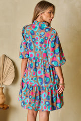 Emerie Sleeve Slit Ruffled Dress