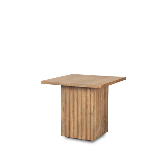 22" Brown Solid Wood Square Block End Table-1