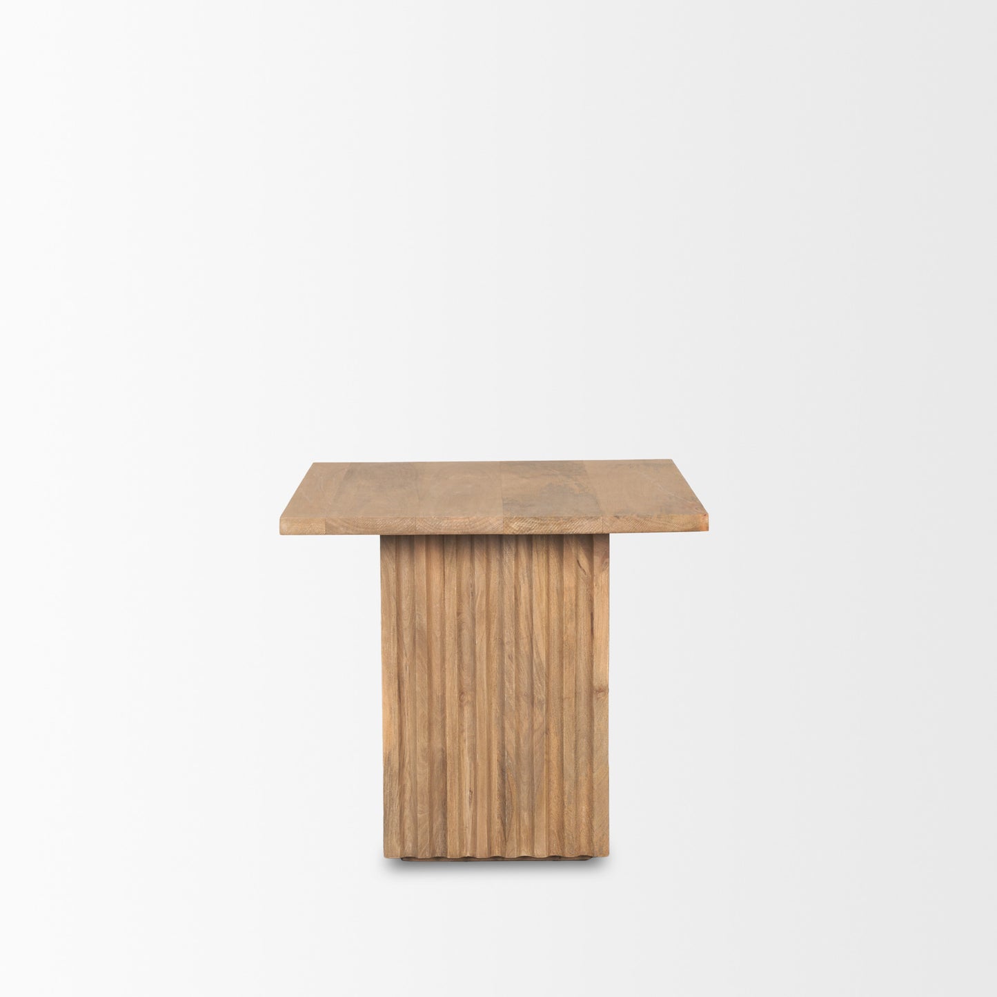 22" Brown Solid Wood Square Block End Table-2