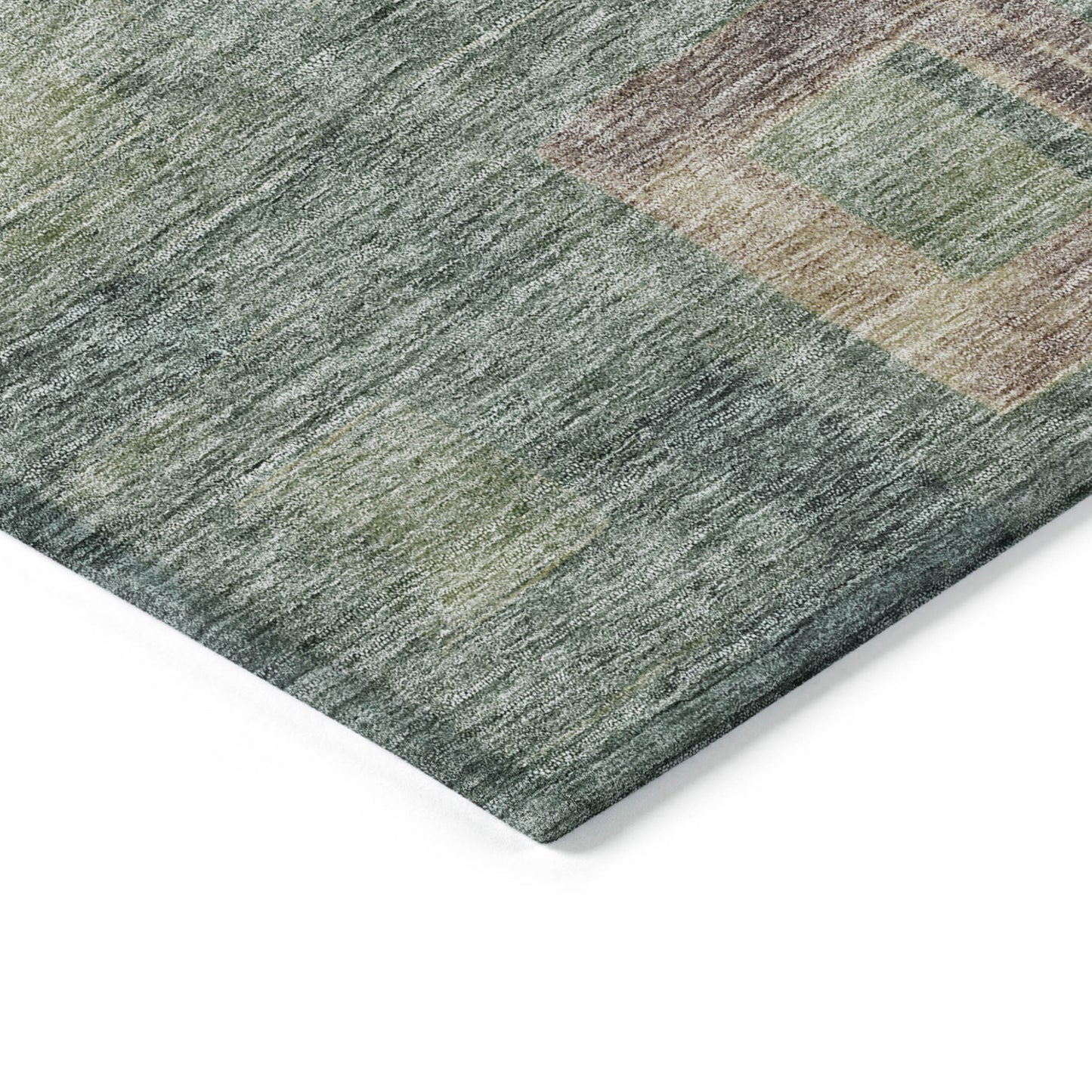 3' X 5' Sage And Gray Geometric Washable Indoor Outdoor Area Rug-3