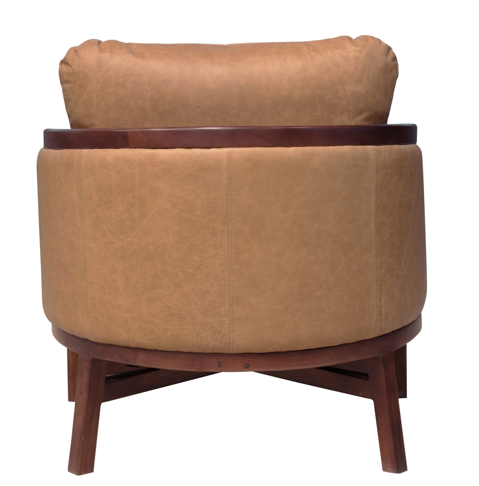 32" Brown Genuine Leather Arm Chair-4