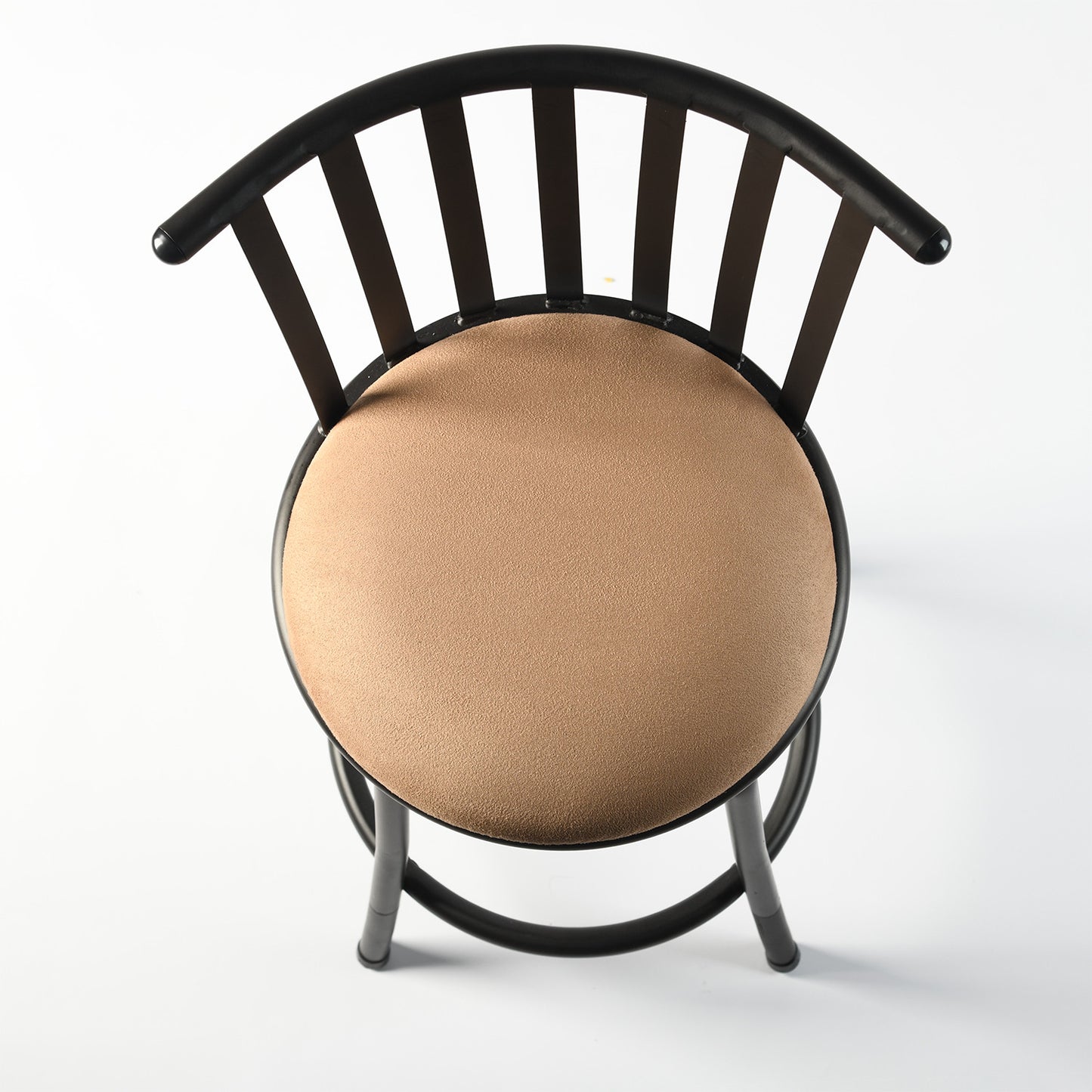 Set of Three Brown and Black Faux Leather and Iron Low Back Adjustable Height Swivel Bar Chairs-1