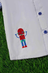 Rocket Robot Button Up Boys Shirt