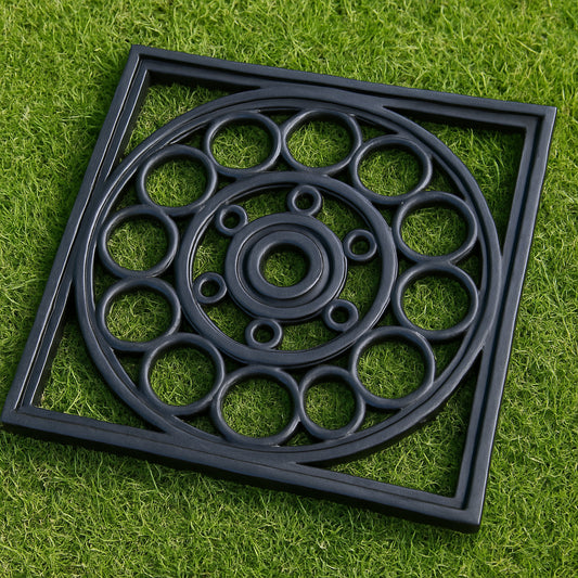 16" X 16" Black Square Outdoor Rubber Door Mat-1