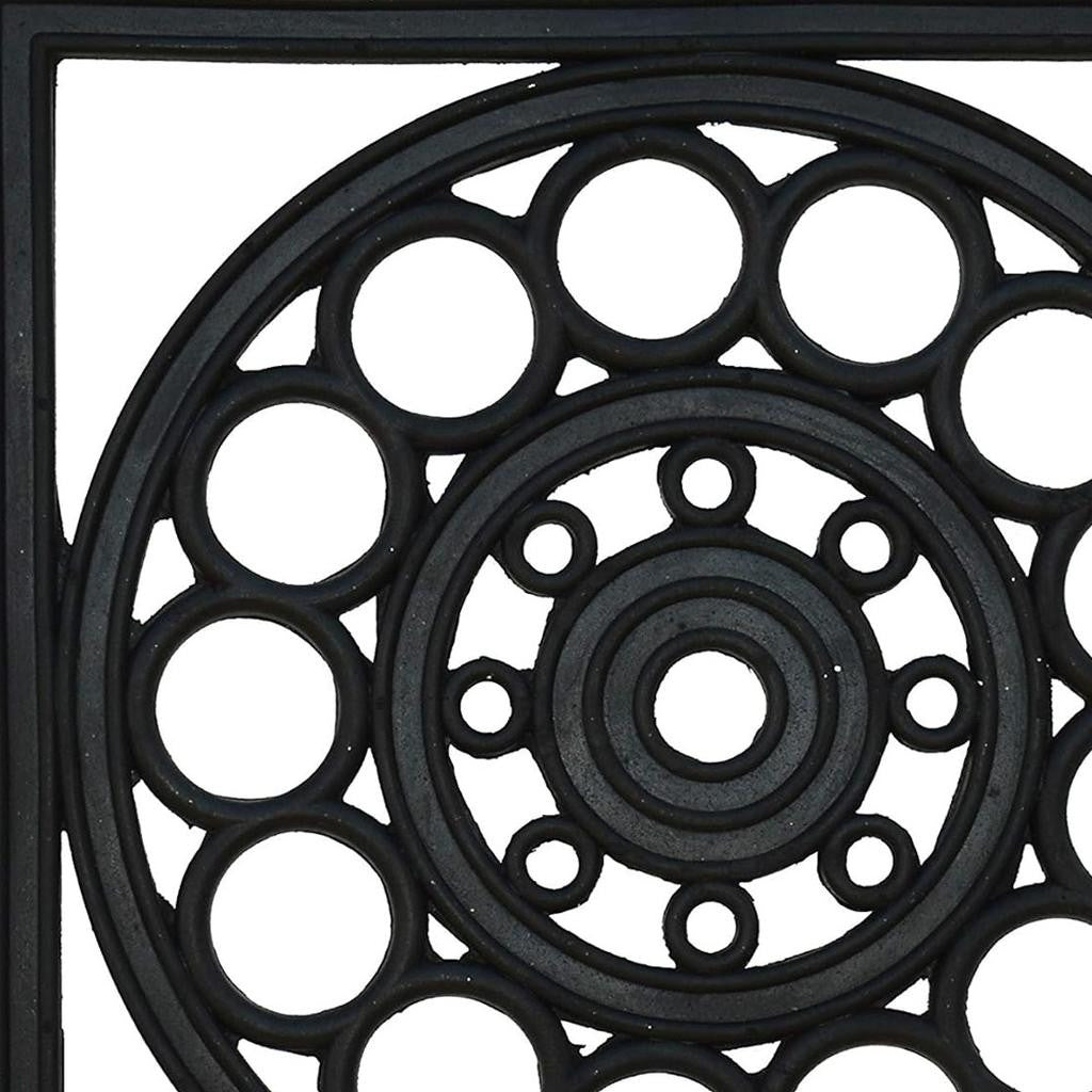 16" X 16" Black Square Outdoor Rubber Door Mat-5