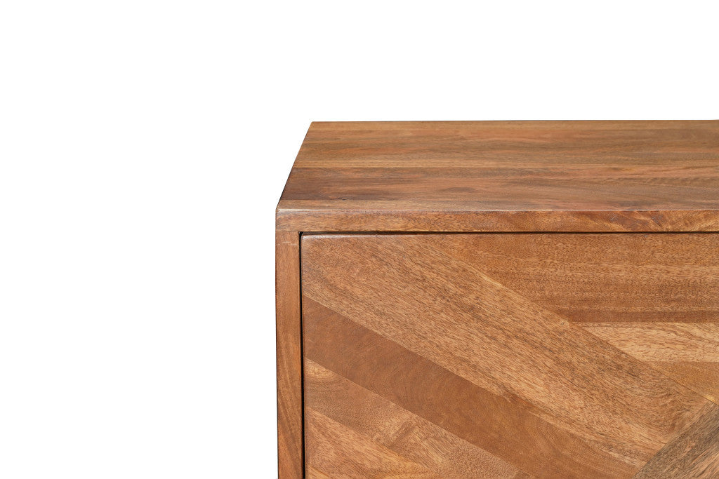 82" Brown Solid Wood Carved Geometric Sideboard with Four Doors-6