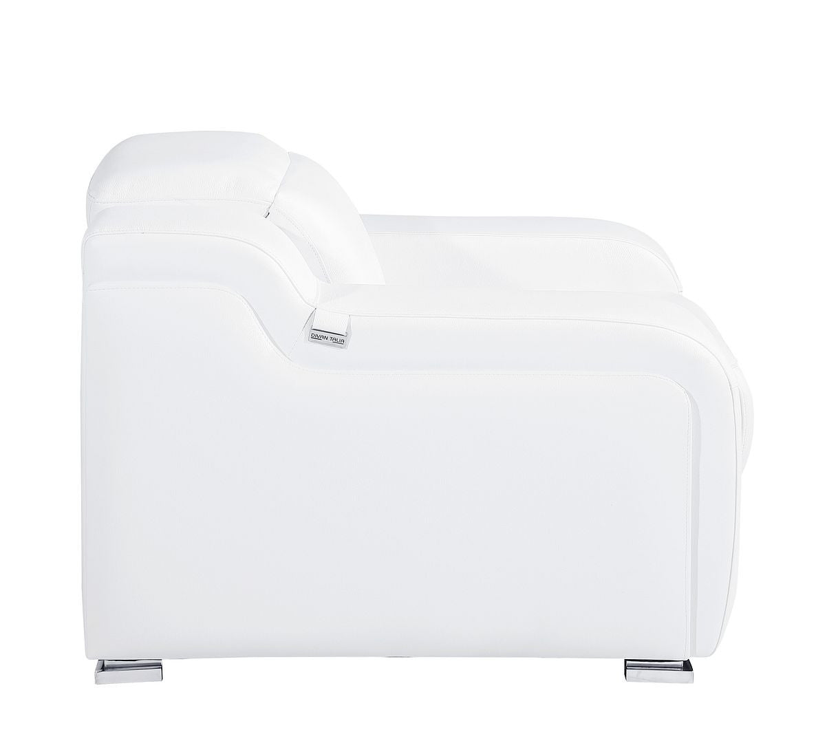 41" White Italian Leather Wall Hugger Recliner With USB-5