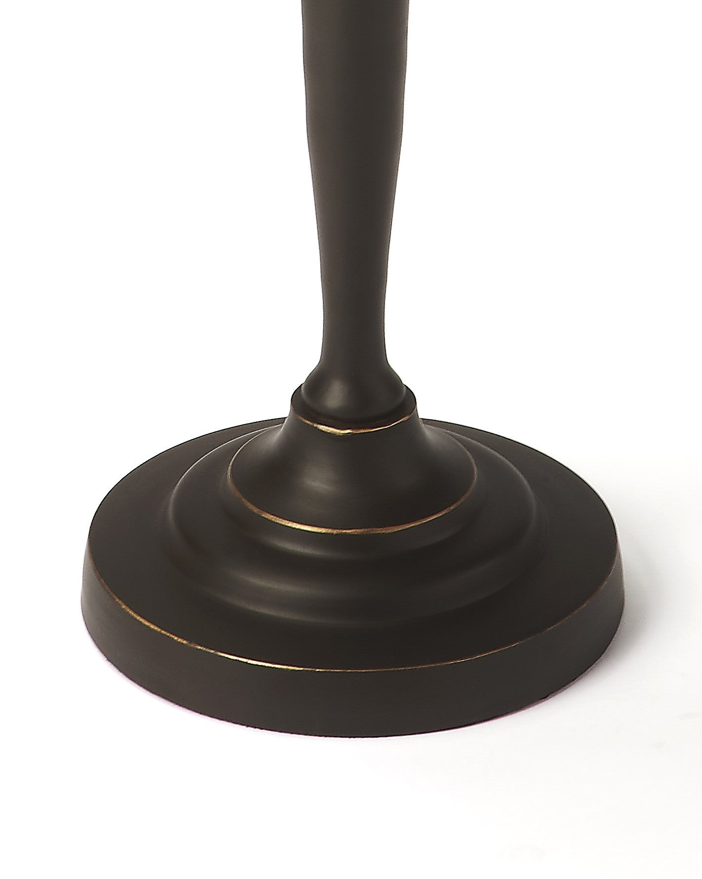 22" Black Distressed Aluminum Round Pedestal End Table-3