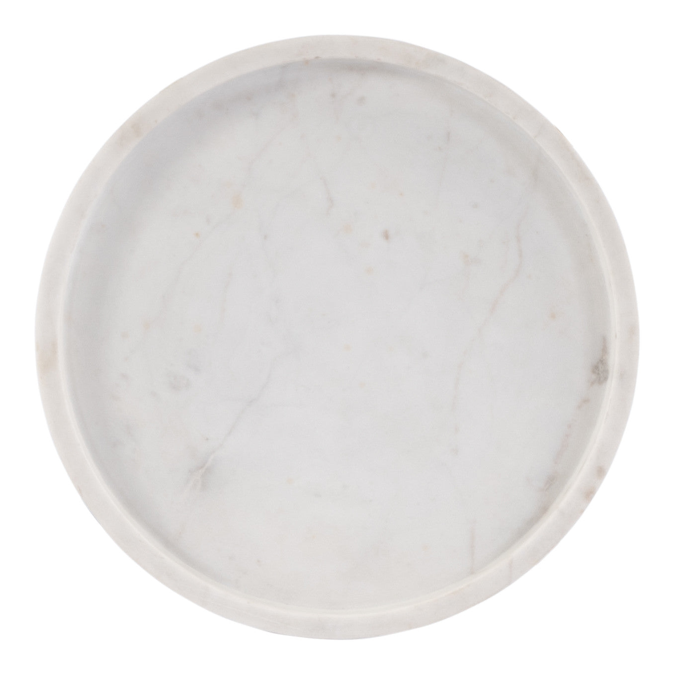 25" White and Black Marble and Iron Round Pedestal End Table-5