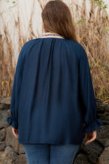 Katelyn Long Flounce Sleeve PLUS Blouse