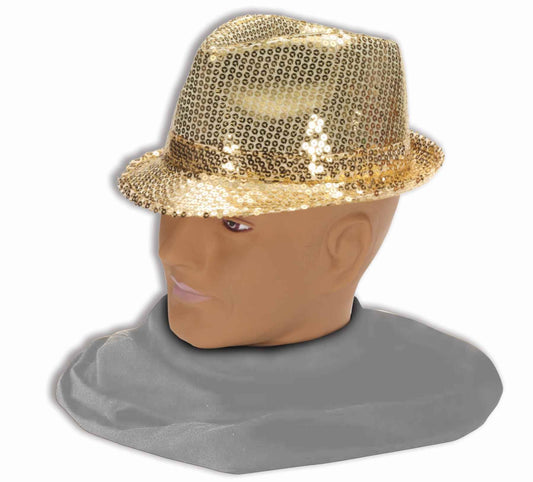 Sequin Halloween Hat Gold Sequin Fedora