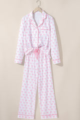 Bow Tie Shirt and Pants Pajama Set