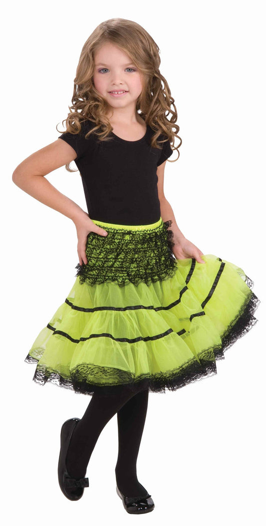 Kid's Crinoline Slip Neon Green