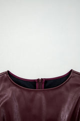 Vegan Leather Sleeveless Mini Dress