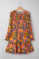 Anna Smocked Ruffled Mini Dress