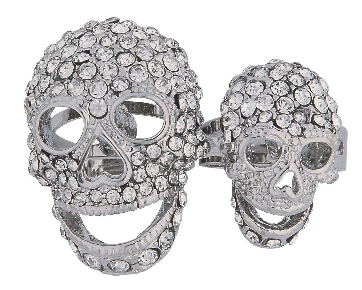Wicked Gems Silver Skulls Ring Costume Jewelry Accessory