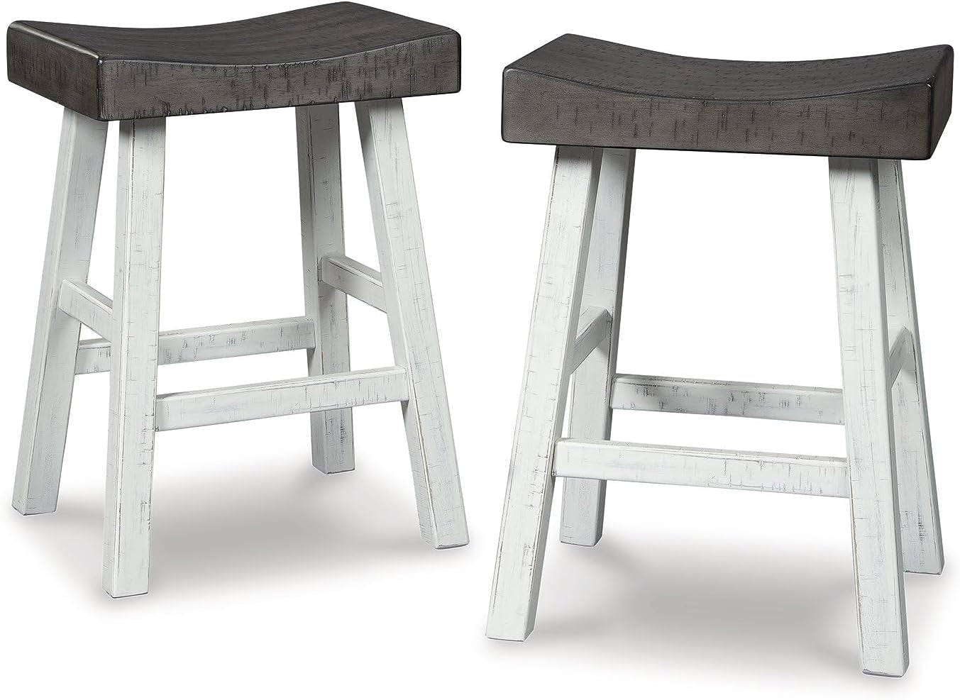Glosco Casual 25" Counter Height Barstool, Antique White & Light Brown-0