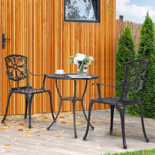 Black Rustproof Bistro Set Umbrella Hole-0