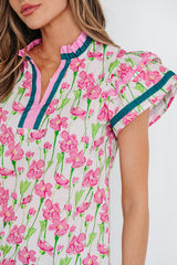 Elyse Ruffled Short Sleeve Blouse