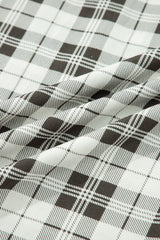 Plaid Patchwork Wide Leg Pants