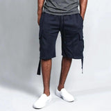 Men's Casual Five-point Overalls Multi-pocket Loose Straight Shorts