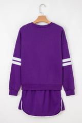 Varsity Stripe Pullover and Mini Skirt Set