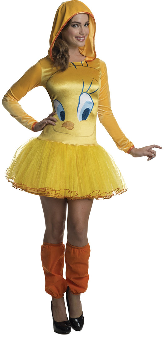 Womens Looney Tunes Tweety Hooded Costume Dress