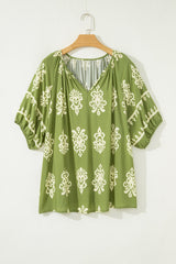 Gabriella Floral Short Sleeve PLUS Top