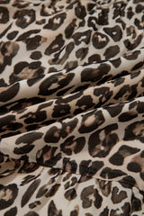 Leopard 3/4 Sleeve V-Neck Dress
