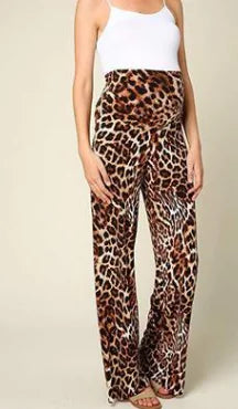 Bohemian Print Leopard Wide Leg Pants for Women