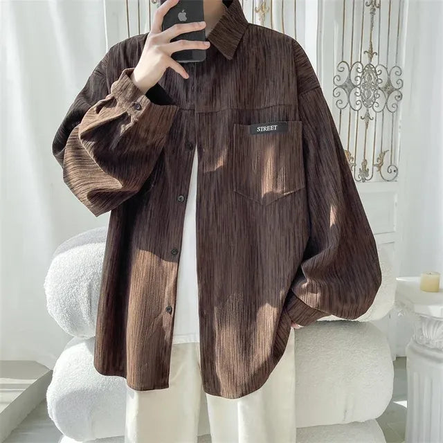 Men's Classic Harajuku Oversized Button-Up Shirts - All Sizes