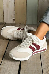 Yellow Patchwork Sneakers - Microfiber Breathable Shoes - Wholesale Comfort