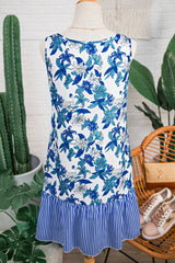 Dior Ruffle Hem Patchwork Dress