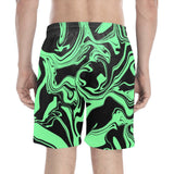 Slime in the Dark Green and Black Oil Spill Swim Shorts