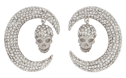 Wicked Gems Silver Moon Earrings Costume Jewelry Accessory