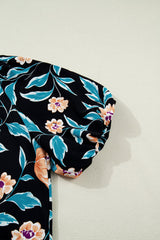 Ila Bubble Sleeve Notched Blouse