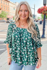 Adelynn Square Ruffled Trim PLUS Blouse