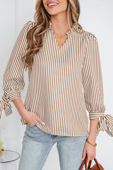 Blair Tied Cuffs Seersucker Blouse