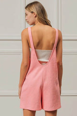 BiBi Texured Jacquard Romper with Side Pockets