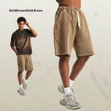 Batik Washed Patch Craft Retro Heavy Men's Trendy Shorts