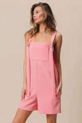 BiBi Texured Jacquard Romper with Side Pockets