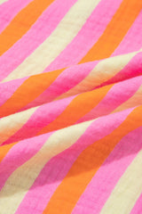 Teresa Stripe Crinkled Half PLUS Blouse