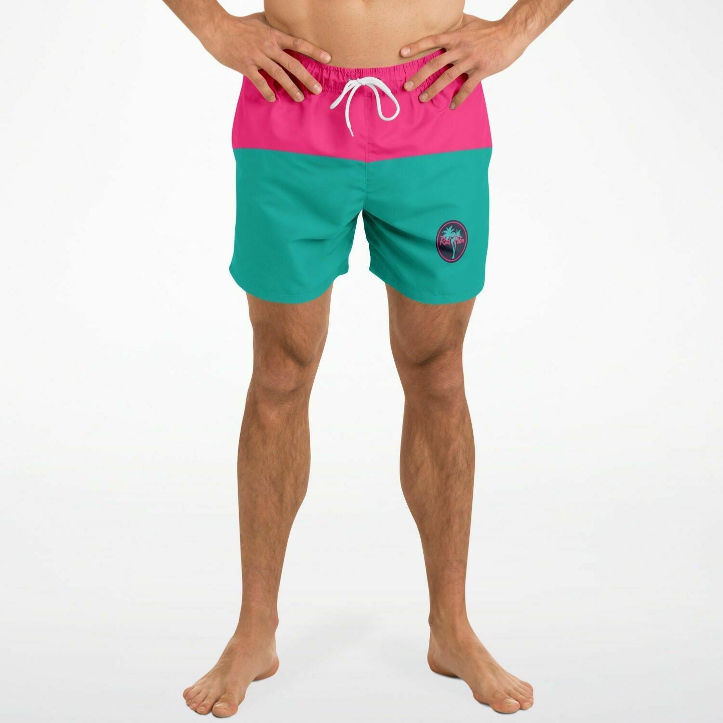 Rad Palm Color Block Men's Swim Trunks