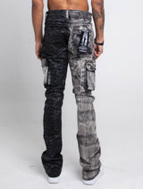 AJ33SK-2 BLACK LACE STACKED JEANS