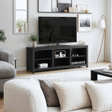 Farmhouse TV Stand in Black Wood Finish - for TVs up to 70-inch-3